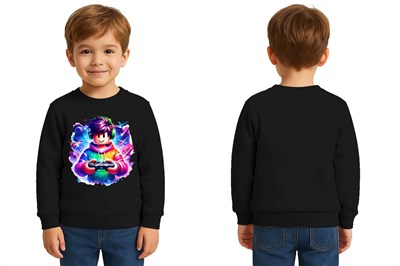 Unisex roblox Baskılı Çocuk Swaetshirt 3 İplik Şardonlu