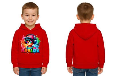 Unisex roblox Baskılı Çocuk Swaetshirt  Baskılı Kapüşonlu 3 İplik Şardonlu