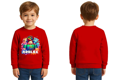 Unisex roblox Baskılı Çocuk Swaetshirt 3 İplik Şardonlu