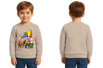 Unisex roblox Baskılı Çocuk Swaetshirt 3 İplik Şardonlu