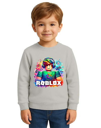 Unisex roblox Baskılı Çocuk Swaetshirt 3 İplik Şardonlu