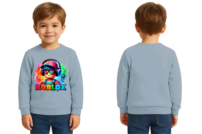 Unisex roblox Baskılı Çocuk Swaetshirt 3 İplik Şardonlu