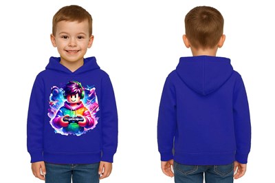 Unisex roblox Baskılı Çocuk Swaetshirt  Baskılı Kapüşonlu 3 İplik Şardonlu