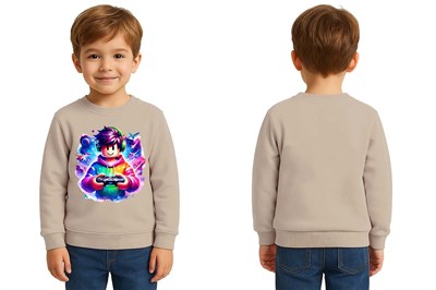 Unisex roblox Baskılı Çocuk Swaetshirt 3 İplik Şardonlu