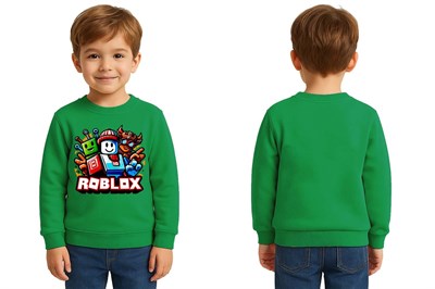 Unisex roblox Baskılı Çocuk Swaetshirt 3 İplik Şardonlu