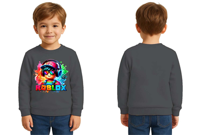 Unisex roblox Baskılı Çocuk Swaetshirt 3 İplik Şardonlu