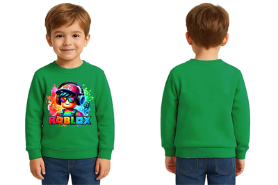 Unisex roblox Baskılı Çocuk Swaetshirt 3 İplik Şardonlu