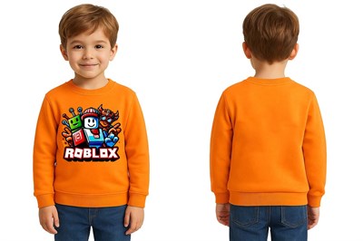 Unisex roblox Baskılı Çocuk Swaetshirt 3 İplik Şardonlu