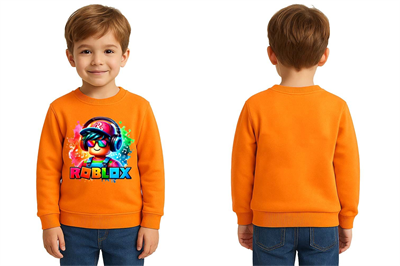 Unisex roblox Baskılı Çocuk Swaetshirt 3 İplik Şardonlu