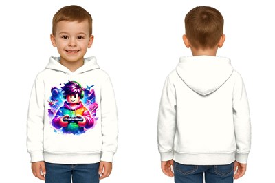 Unisex roblox Baskılı Çocuk Swaetshirt  Baskılı Kapüşonlu 3 İplik Şardonlu