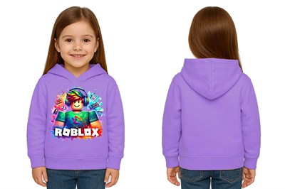 Unisex roblox Baskılı Çocuk Swaetshirt  Baskılı Kapüşonlu 3 İplik Şardonlu