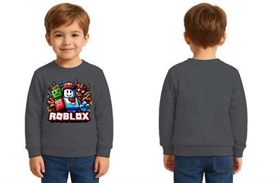 Unisex roblox Baskılı Çocuk Swaetshirt 3 İplik Şardonlu