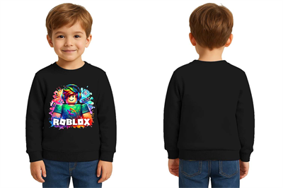 Unisex roblox Baskılı Çocuk Swaetshirt 3 İplik Şardonlu