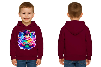Unisex roblox Baskılı Çocuk Swaetshirt  Baskılı Kapüşonlu 3 İplik Şardonlu