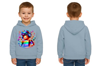 Unisex roblox Baskılı Çocuk Swaetshirt  Baskılı Kapüşonlu 3 İplik Şardonlu
