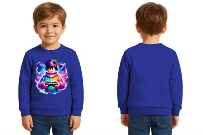 Unisex roblox Baskılı Çocuk Swaetshirt 3 İplik Şardonlu