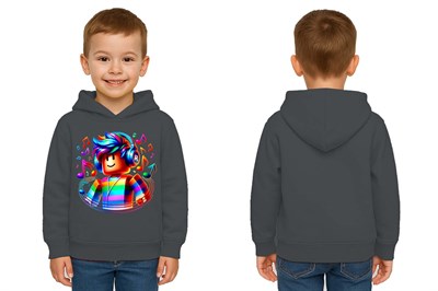 Unisex roblox Baskılı Çocuk Swaetshirt  Baskılı Kapüşonlu 3 İplik Şardonlu