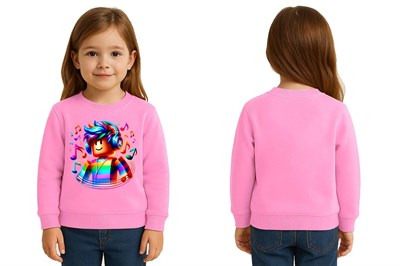 Unisex roblox Baskılı Çocuk Swaetshirt 3 İplik Şardonlu