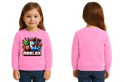 Unisex roblox Baskılı Çocuk Swaetshirt 3 İplik Şardonlu