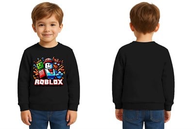 Unisex roblox Baskılı Çocuk Swaetshirt 3 İplik Şardonlu
