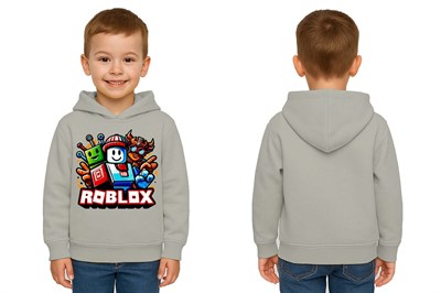 Unisex roblox Baskılı Çocuk Swaetshirt  Baskılı Kapüşonlu 3 İplik Şardonlu