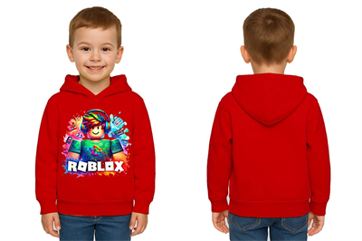 Unisex roblox Baskılı Çocuk Swaetshirt  Baskılı Kapüşonlu 3 İplik Şardonlu