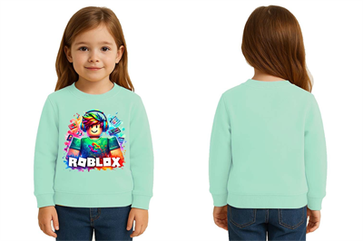 Unisex roblox Baskılı Çocuk Swaetshirt 3 İplik Şardonlu
