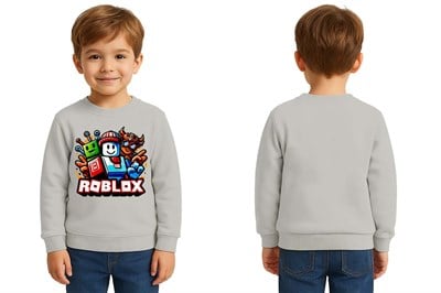Unisex roblox Baskılı Çocuk Swaetshirt 3 İplik Şardonlu