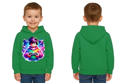 Unisex roblox Baskılı Çocuk Swaetshirt  Baskılı Kapüşonlu 3 İplik Şardonlu