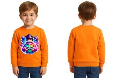 Unisex roblox Baskılı Çocuk Swaetshirt 3 İplik Şardonlu