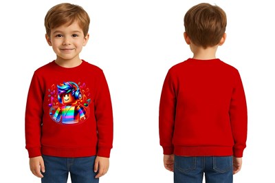Unisex roblox Baskılı Çocuk Swaetshirt 3 İplik Şardonlu