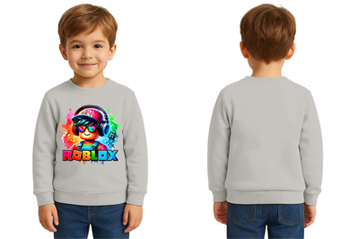 Unisex roblox Baskılı Çocuk Swaetshirt 3 İplik Şardonlu