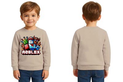 Unisex roblox Baskılı Çocuk Swaetshirt 3 İplik Şardonlu