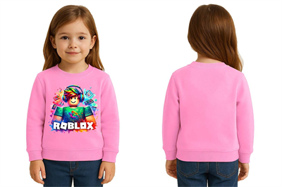 Unisex roblox Baskılı Çocuk Swaetshirt 3 İplik Şardonlu
