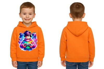 Unisex roblox Baskılı Çocuk Swaetshirt  Baskılı Kapüşonlu 3 İplik Şardonlu