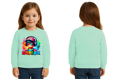 Unisex roblox Baskılı Çocuk Swaetshirt 3 İplik Şardonlu