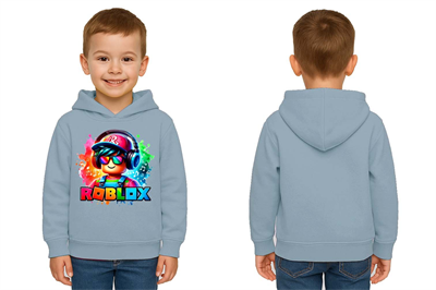 Unisex roblox Baskılı Çocuk Swaetshirt  Baskılı Kapüşonlu 3 İplik Şardonlu