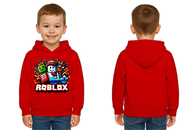 Unisex roblox Baskılı Çocuk Swaetshirt  Baskılı Kapüşonlu 3 İplik Şardonlu