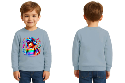 Unisex roblox Baskılı Çocuk Swaetshirt 3 İplik Şardonlu
