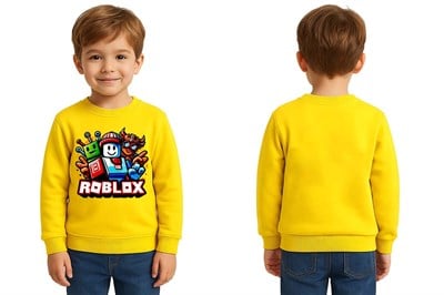 Unisex roblox Baskılı Çocuk Swaetshirt 3 İplik Şardonlu