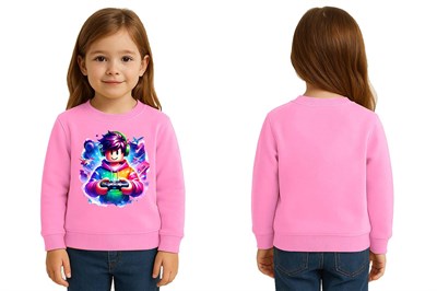 Unisex roblox Baskılı Çocuk Swaetshirt 3 İplik Şardonlu