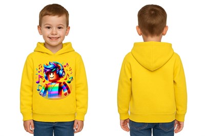 Unisex roblox Baskılı Çocuk Swaetshirt  Baskılı Kapüşonlu 3 İplik Şardonlu