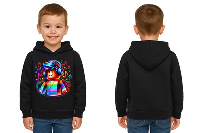 Unisex roblox Baskılı Çocuk Swaetshirt  Baskılı Kapüşonlu 3 İplik Şardonlu
