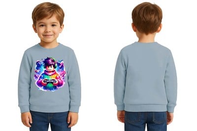 Unisex roblox Baskılı Çocuk Swaetshirt 3 İplik Şardonlu