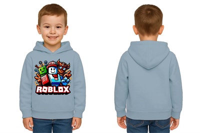 Unisex roblox Baskılı Çocuk Swaetshirt  Baskılı Kapüşonlu 3 İplik Şardonlu