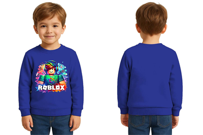 Unisex roblox Baskılı Çocuk Swaetshirt 3 İplik Şardonlu