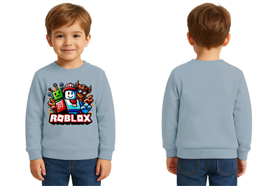 Unisex roblox Baskılı Çocuk Swaetshirt 3 İplik Şardonlu
