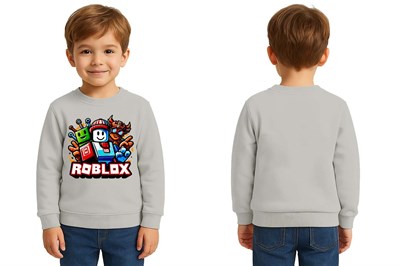Unisex roblox Baskılı Çocuk Swaetshirt 3 İplik Şardonlu