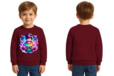 Unisex roblox Baskılı Çocuk Swaetshirt 3 İplik Şardonlu