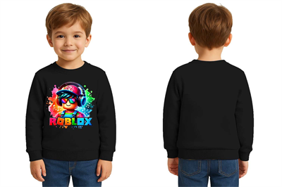 Unisex roblox Baskılı Çocuk Swaetshirt 3 İplik Şardonlu